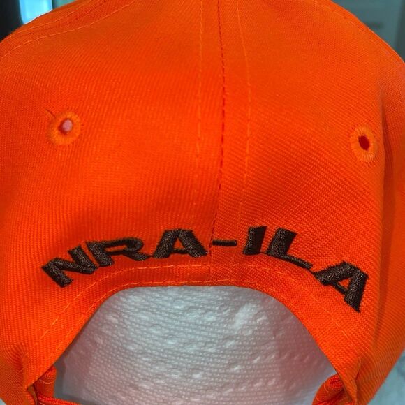 NRA Cap Hat Unisex Adjustable Strap Color Safety Orange Embroidered Logo - Picture 7 of 12